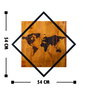 Wallity World 2 - Accesorio decorativo de pared en madera y metal nogal y negro